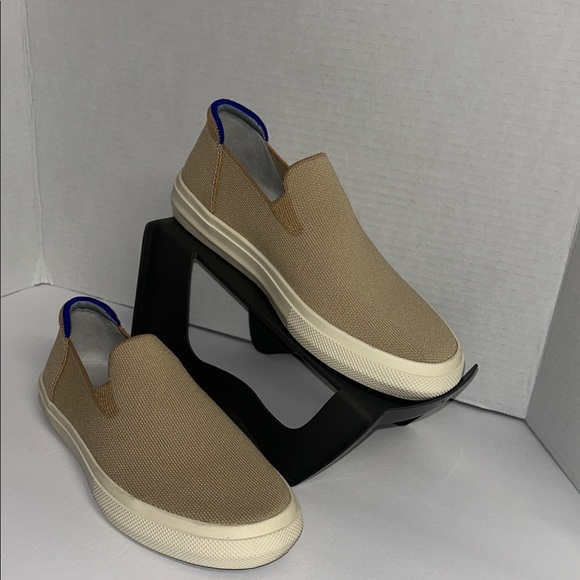 Rothy's Beige Slip-On Sneakers with Blue Accent - Picture 3 of 16